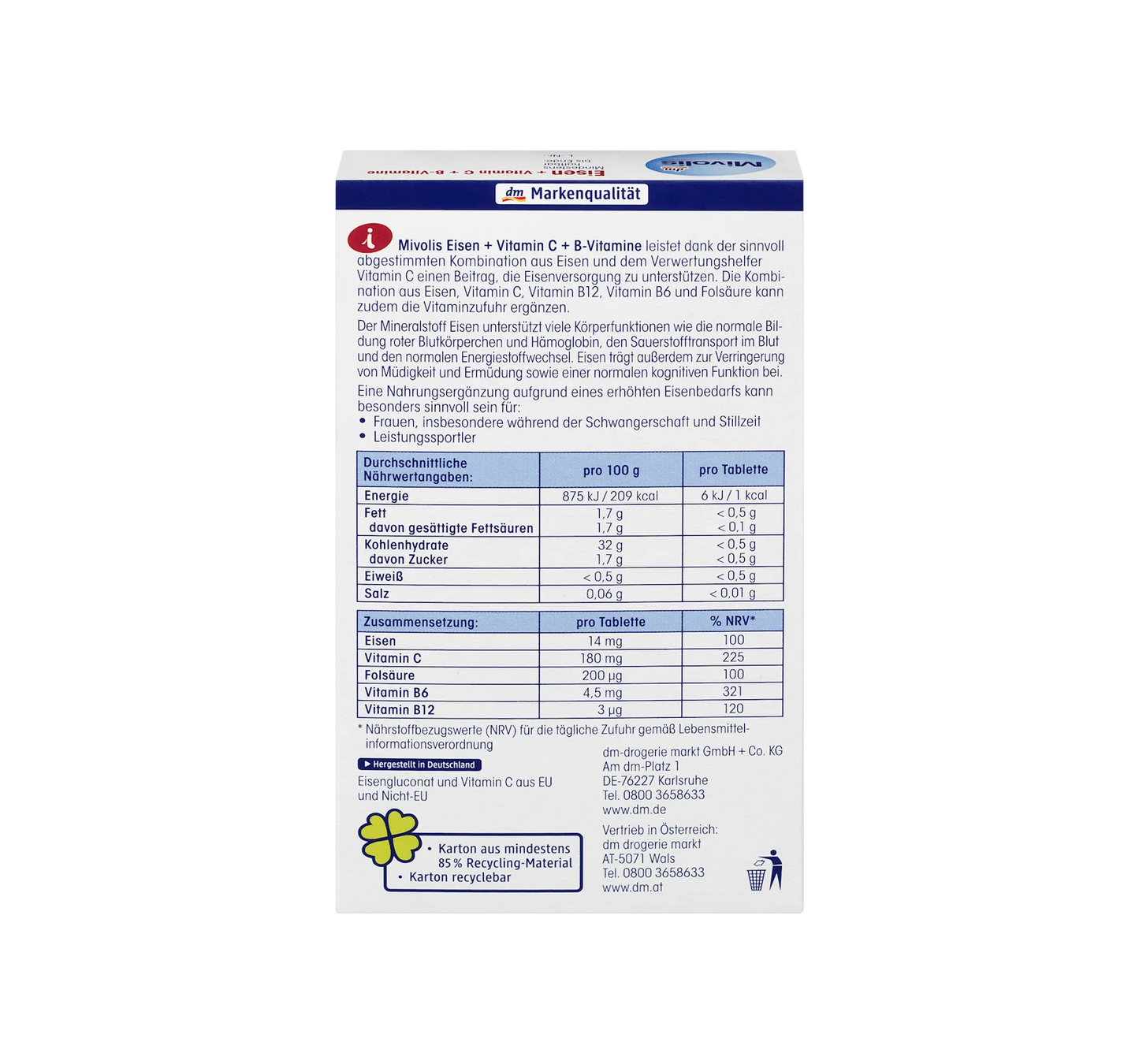 Iron + Vitamin C + B Vitamins, Tablets, 40 pcs., 25 g