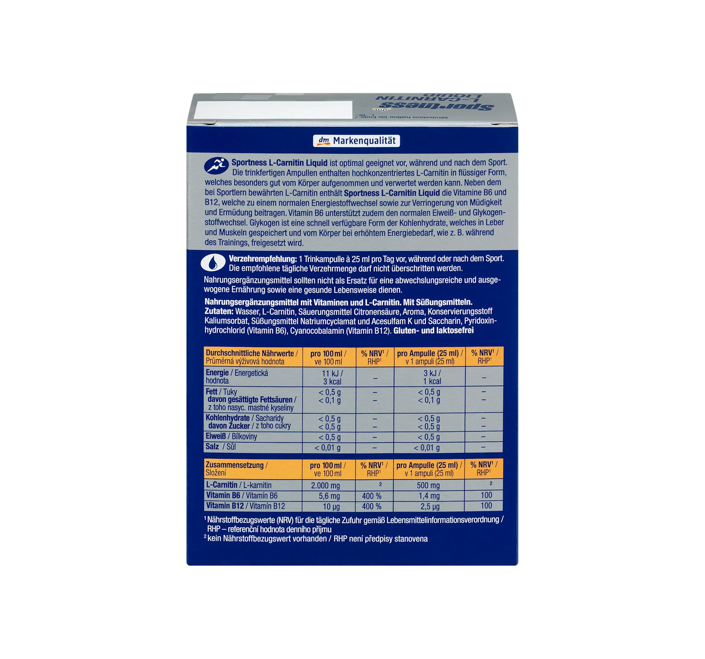 L-Carnitina Líquida, Sabor Laranja, 7 unidades de 25 ml cada, 175 ml