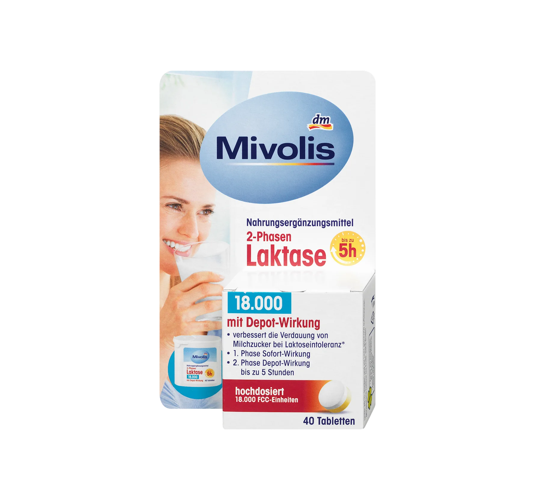 Mivolis | Lactase 18000 2-Phase Tablets 40 pcs, 20 g – TANGERINS