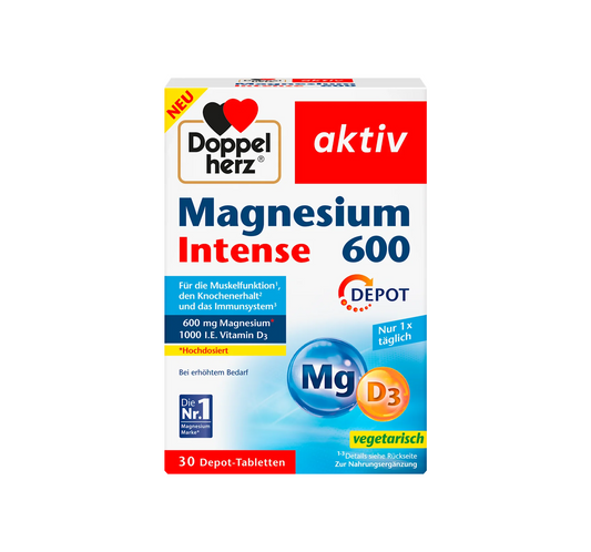 Comprimidos de magnesio intenso 600 + vitamina D3, 30 unidades, 47,1 g