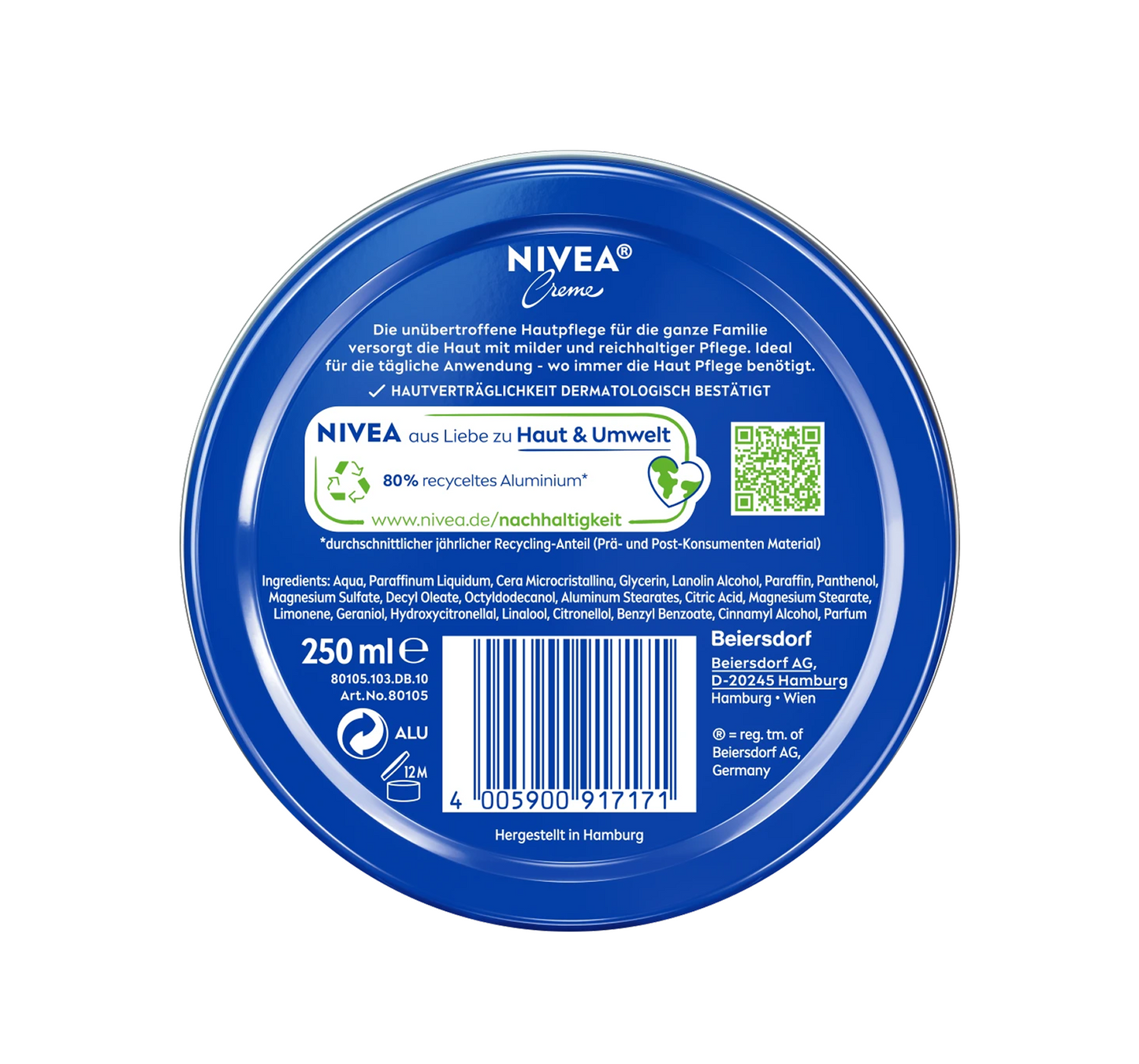 Nivea Näokreem Saksamaal valmistatud purgis, 250 ml