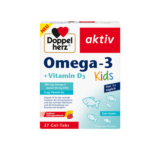 Omega-3 + D3-vitamiini Kids purutabletit 27 kpl, 35,1 g