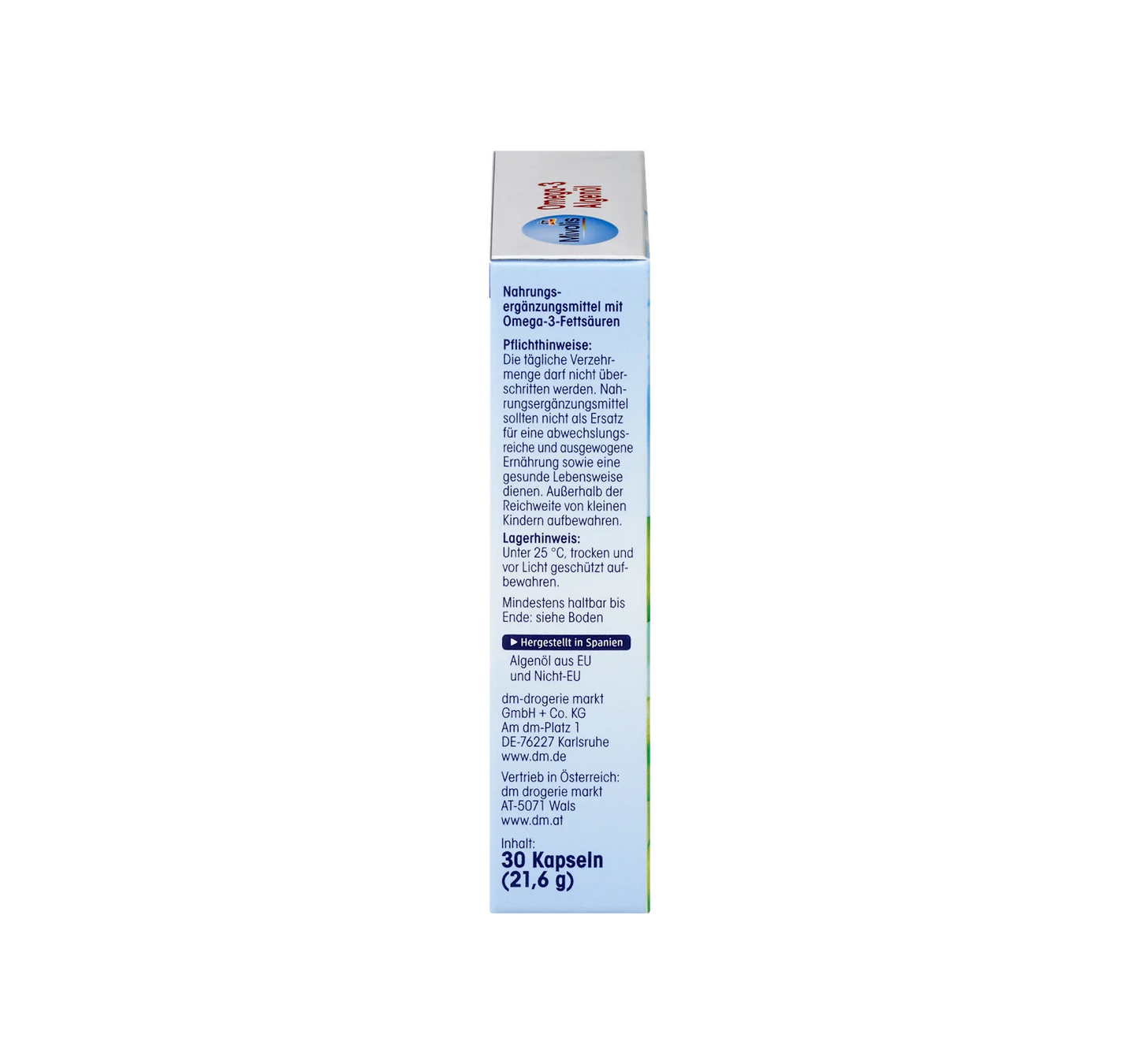 Omega-3 algae oil, capsules 30 pcs., 21.6 g