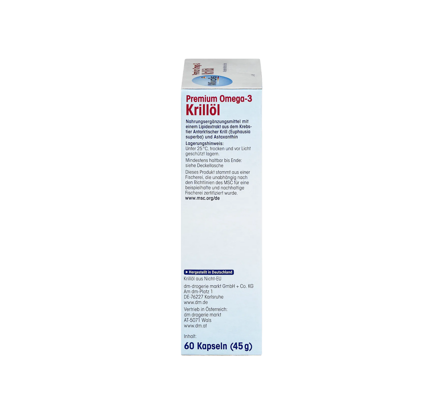 Premium Omega-3 -krilliöljy, 60 kapselia, 45 g