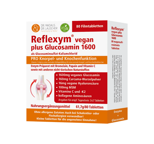 Reflexym vegan plus glucosamine 1600, 80 pièces