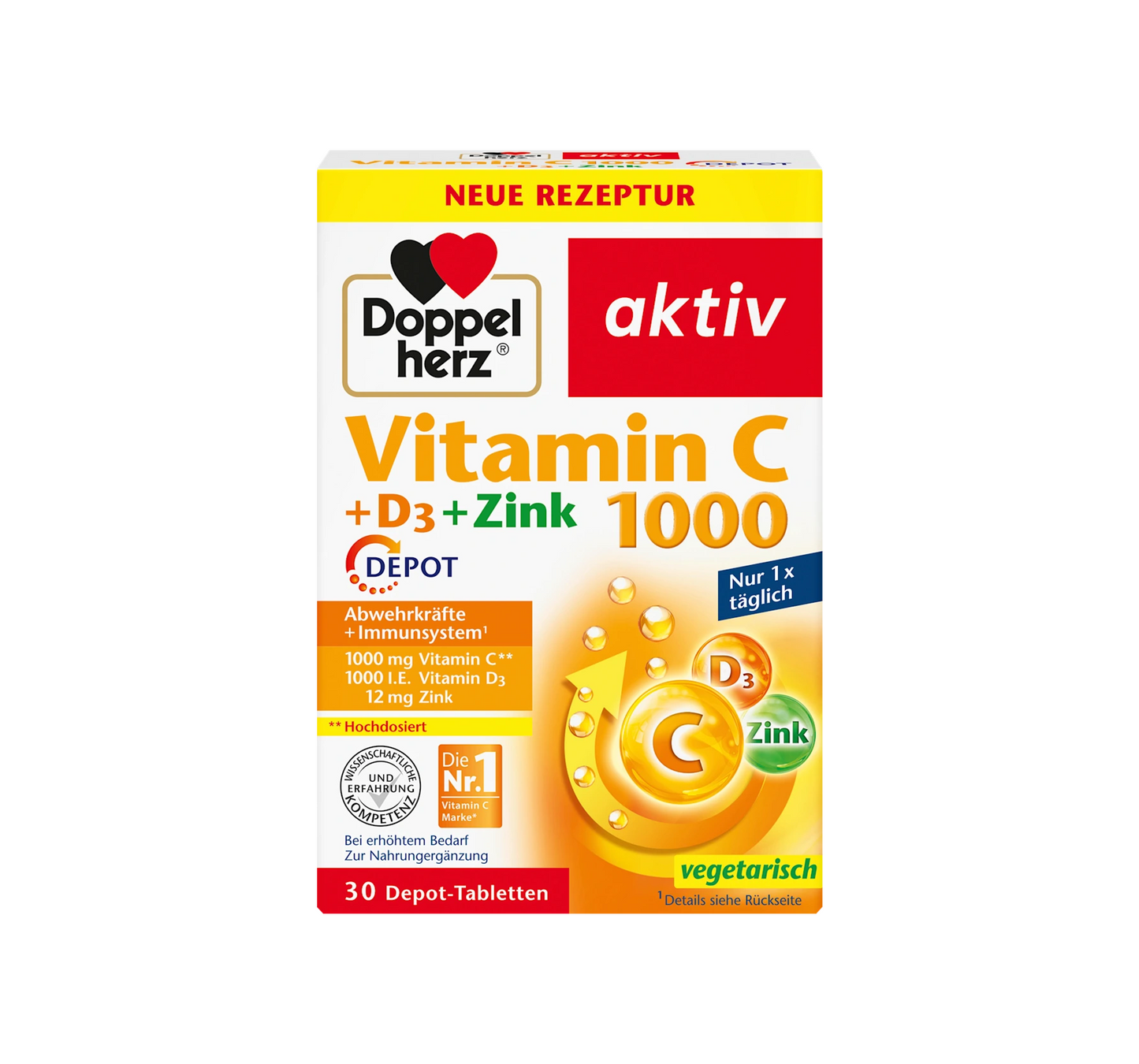 Vitamin C 1000 + D3 + Zinc Depot Tablets 30 pcs, 42.9 g