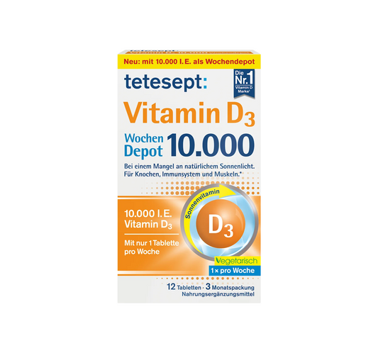 Vitamin D3 10,000 IU Weekly Depot Tablets 12 pcs, 6 g