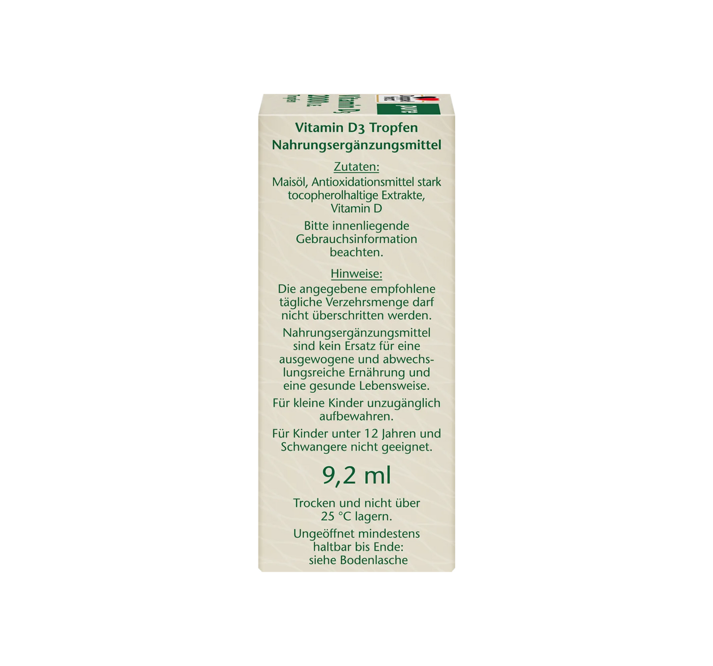 Gotas de vitamina D3 2000 UI, 9,2 ml