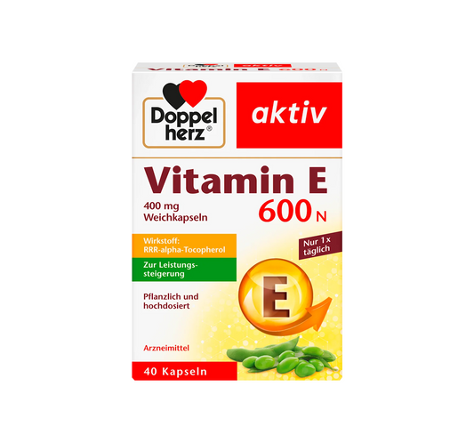 كبسولات فيتامين E 600N، 40 قطعة
